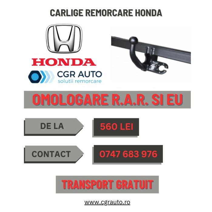 Carlige remorcare Honda omologate si durabile