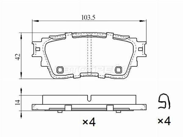 Колодки тормозные зад  Mitsubishi Outlander