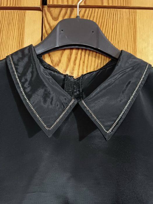 Сатенена блуза  с яка
