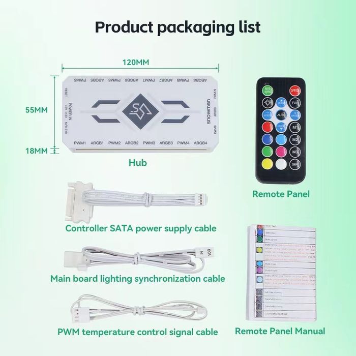 Контроллер snowman  H9  Argb  5 v 3 контактный pwm hub
