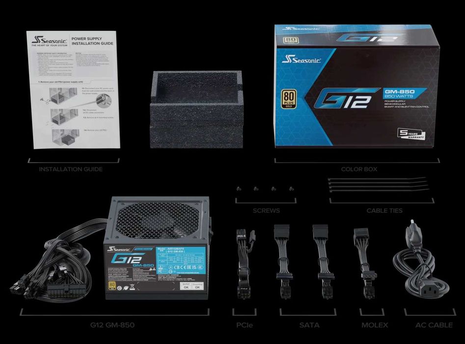 Sursa Seasonic GM  850W 80+ Gold 850W 80+ Gold Semi Modulara