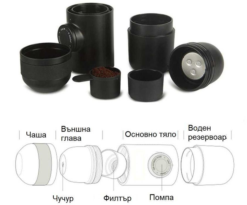 Преносима туристическа машина за кафе еспресо - портативна кафемашина