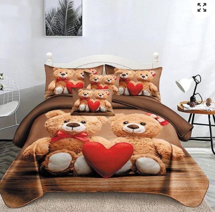 Lenjerie de pat FINET Premium 6 piese Ursuleti Mos Craciun