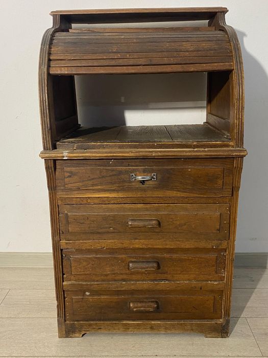 Comodă Vintage; Mic Fișet din Lemn; Dulap cu Sertare