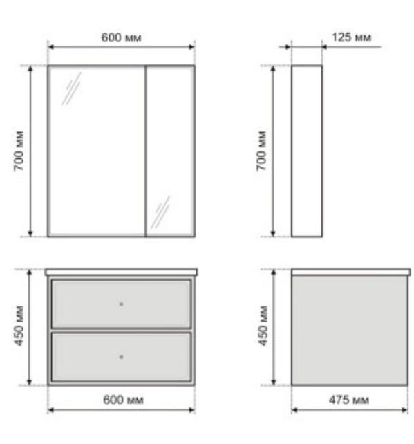 Нов ПВЦ комплект шкафове за баня