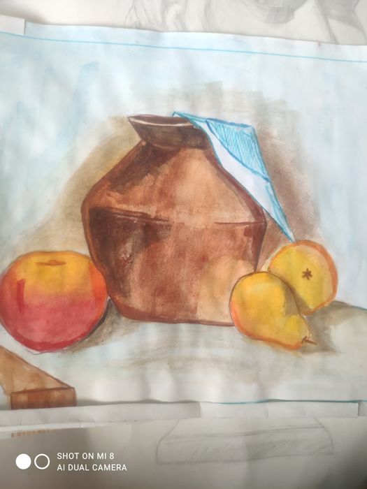 Рисунок и акварель гипсы и декоративные кувшин