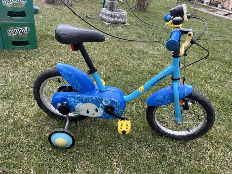 Bicicleta 14" copii 3-5 ani cu roti ajutatoare demontabile