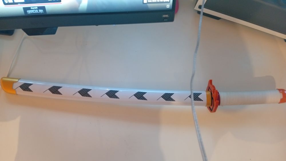 Дървена катана на rengoku demon slayer аниме, косплей,90см