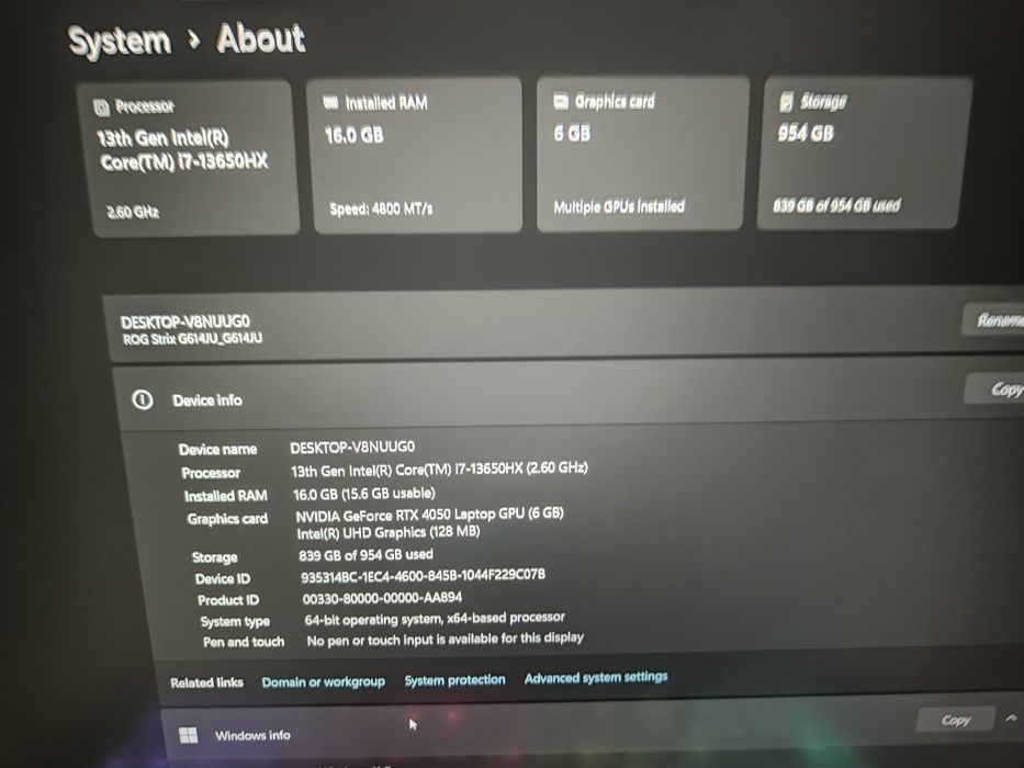 Laptop gaming Asus Rog sirix G16 (predare personală Iași)