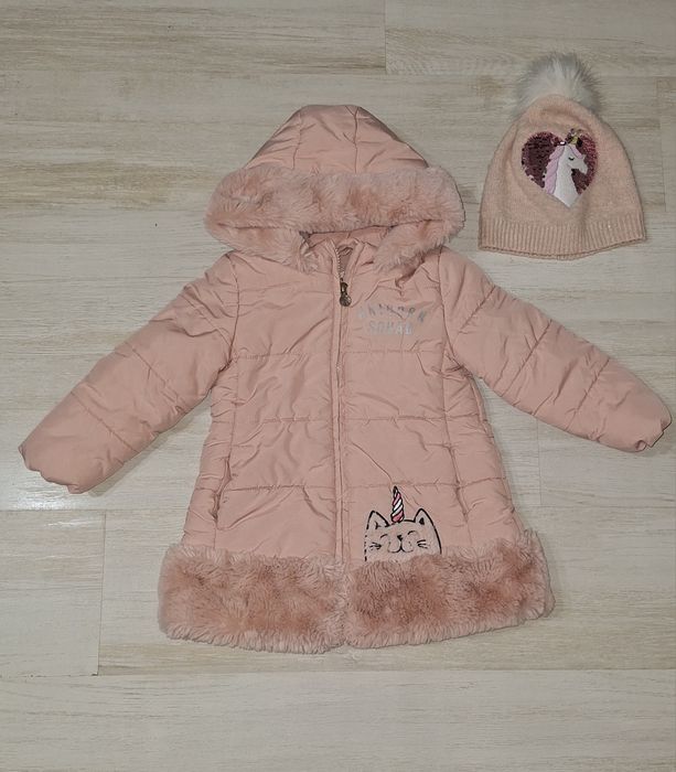 Детско яке плюс шапка за 3-4 годинки