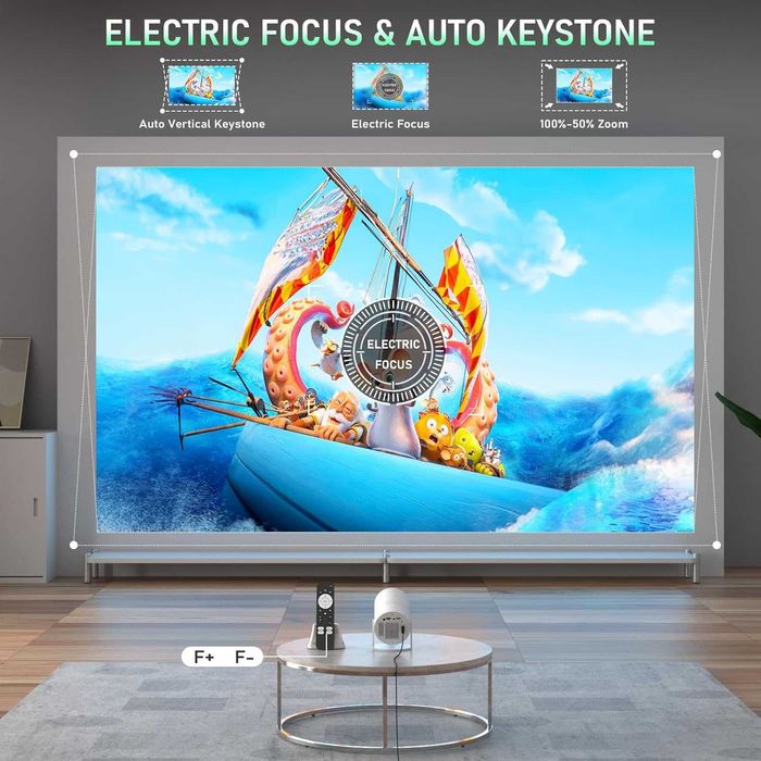 Проектор с WiFi и Bluetooth, XuanPad 15000 лумена, 150", 30000 часа...