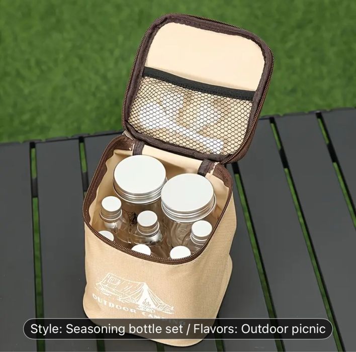 Къмпинг/пикник сет за подправки, сосове и дресинг