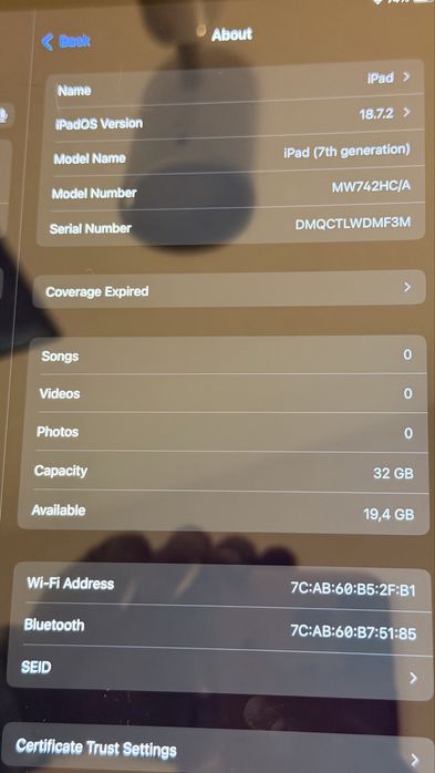 Ipad 7th generation - 32 GB Wifi - Space Gray