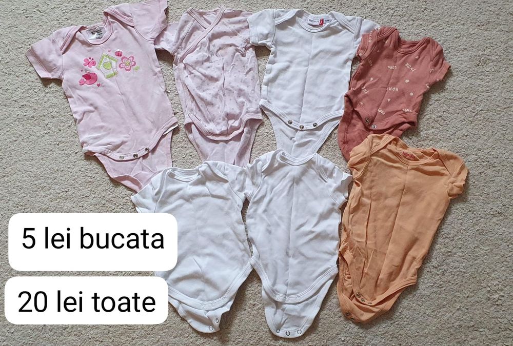 Lot haine bebelusi nou-nascuti marimea 50-56, pentru 0-3 luni