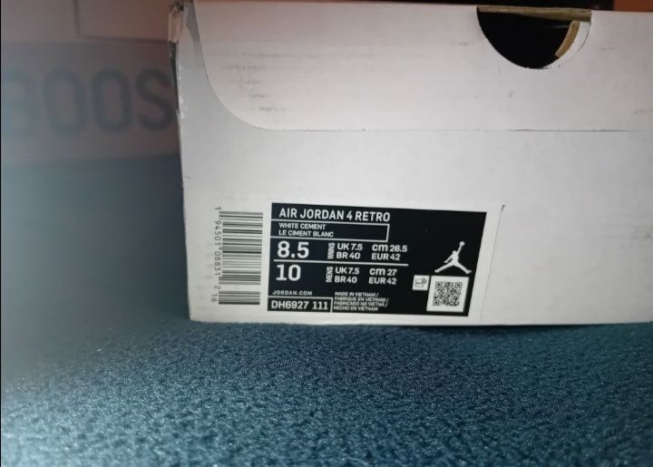 Jordan 4 White Thunder 42,43 Negru, Noi in Cutie, Livrare Rapida