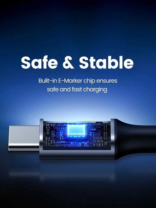 UGREEN Кабел Type-C - Type-C,1м,100W,PD Fast Charging 90 Degree,US334