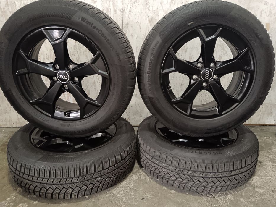 Set jante aliaj prindere 5x112 et 38 cu anvelope iarna 215/65/17 audi vw skoda Seat