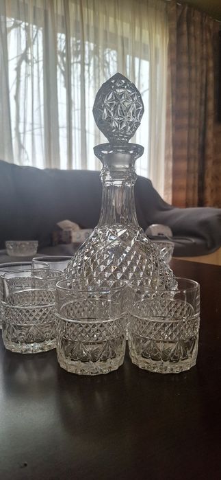 Set whisky , cristal de bohemia