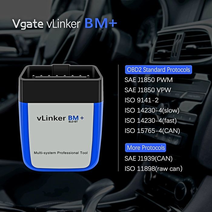 Професионален vLinker BM+ (BtLE) - Идеален за BimmerCode (за BMW) OBD2