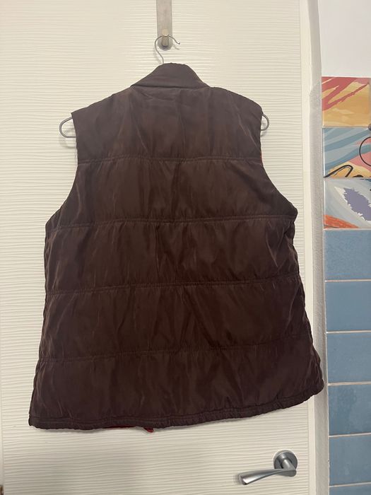 Vestă reversibilă maro și roz