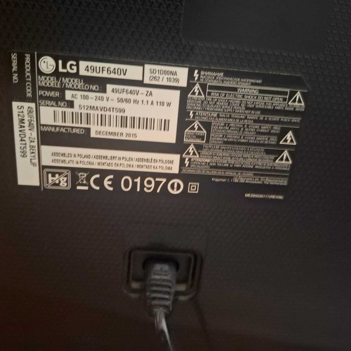 Televizor Defect SMART  lg 49uf640v