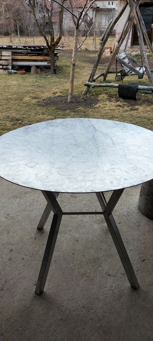 Masa din inox pentru Casă și grădina cu diametrul de 120 înălțime h 97