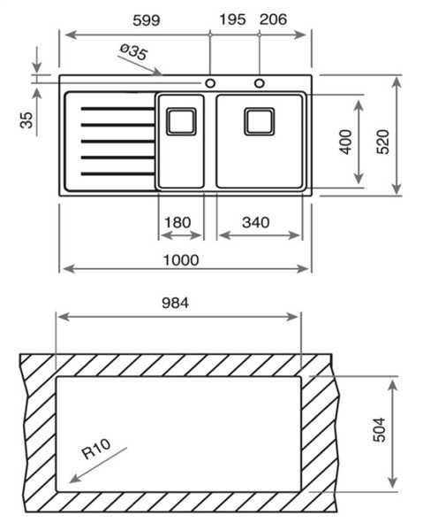 Chiuveta bucatarie doua cuve picurator inox Teka