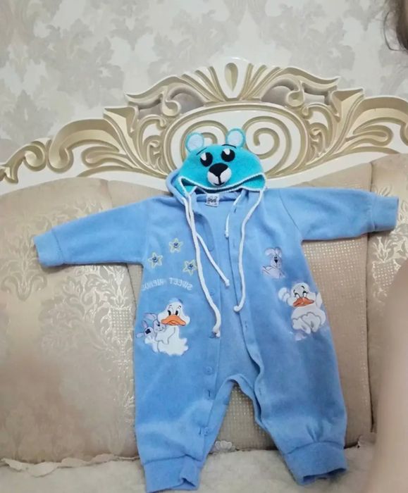 Комбинезон лёгкий флисовый, шапка