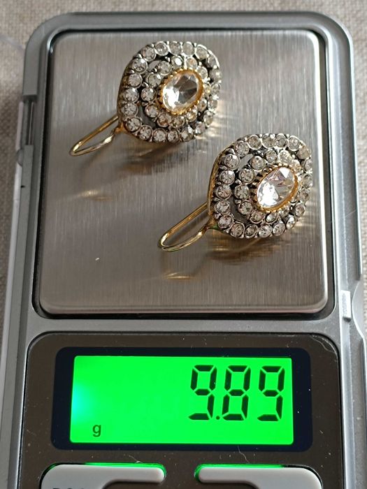 Cercei auriti din argint 925  cu pietre din zirconiu