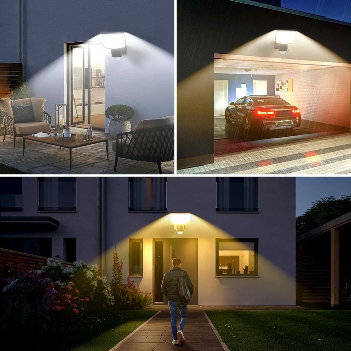 Bec Solar exterior telecomandă,Spot LED senzor mișcare,3000-7000K,IP65
