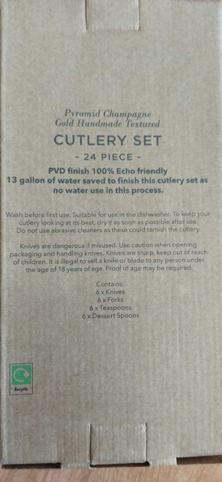 Прибори за хранене - Злато - 24бр. Кт