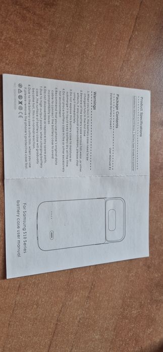 Продавам калъф за Samsung S10+ с вградена батерия 5000 mA - 35 евро