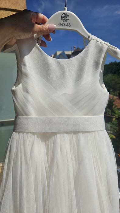 Бяла рокля Abel&lula шаферка/кръщене 104/110см