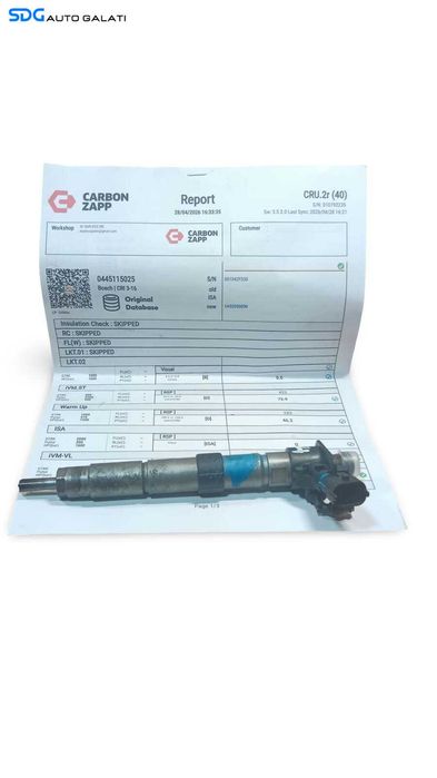 Injector Verificat Peugeot 607 2.2 HDI 2005 - 2011 Cod 0445115025 [MX0849]