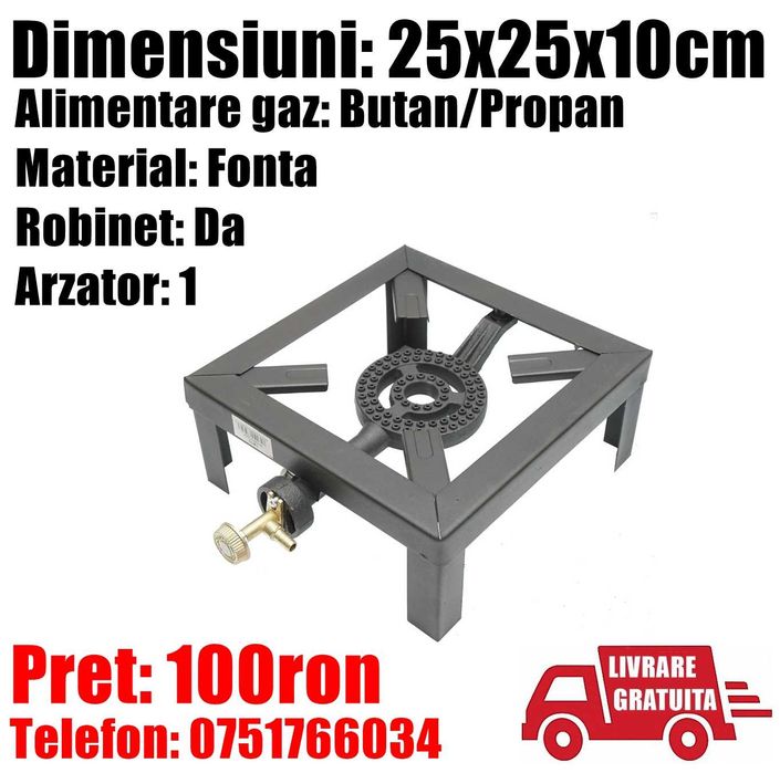 Pirostrie Arzator  Ceaun Disc Oala Fonta 25x25x10cm + LIVRARE GRATUITA