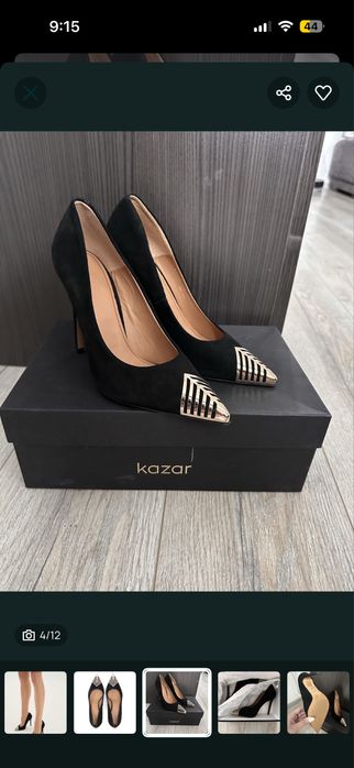 Обувки Kazar естествена кожа велур
