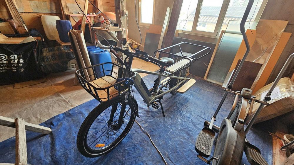 Bicicletă cargo electrică R500E – longtail, Verde deschis