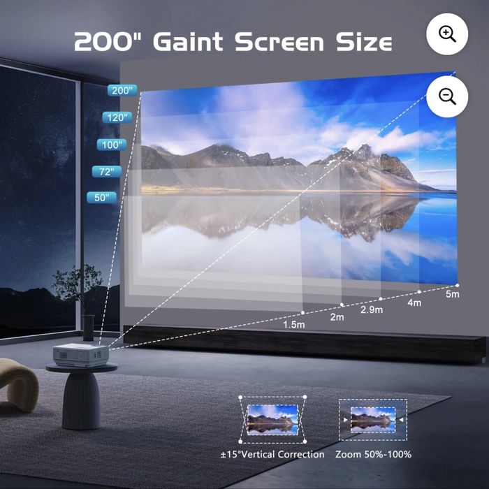 Новинка!  Мини видеопроектор DR.J с экраном 8000L HD 1080P из Америки