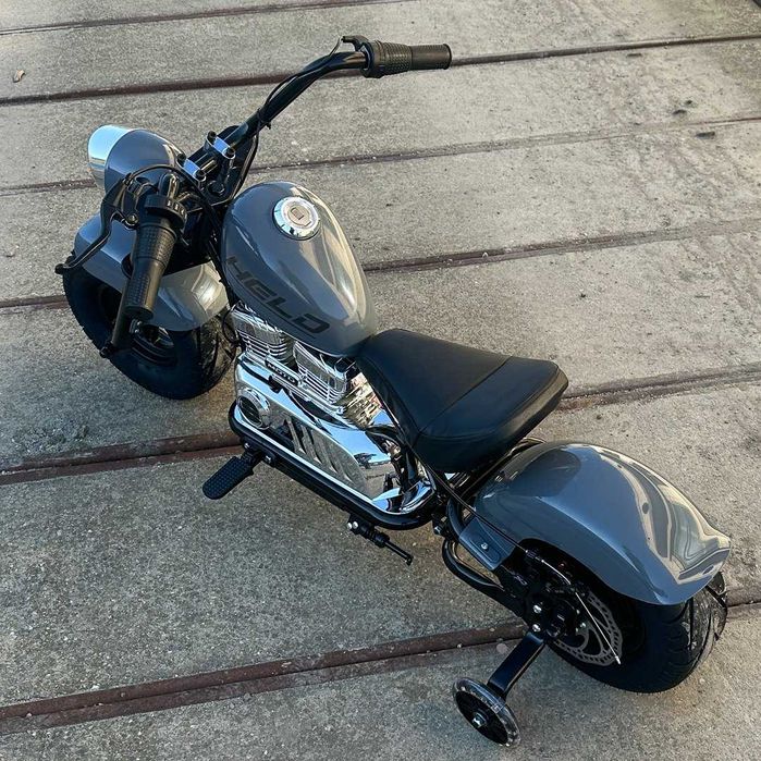 Motocicleta Kinderauto Old School 300W 24V roti moi gonflabile Grey