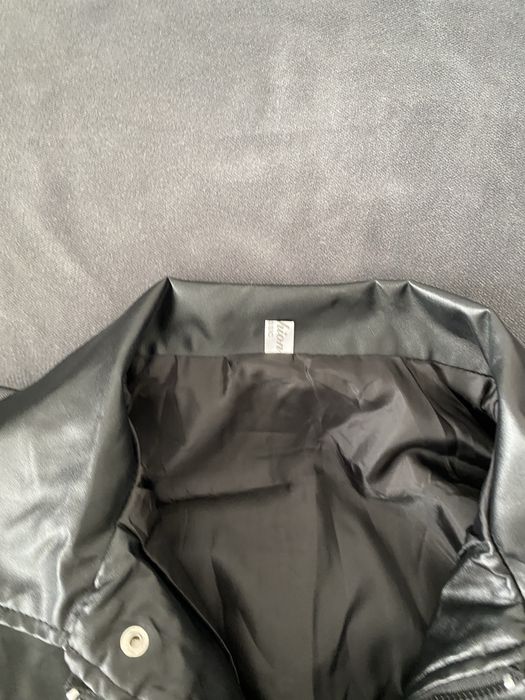 кожанка черная оверсайз