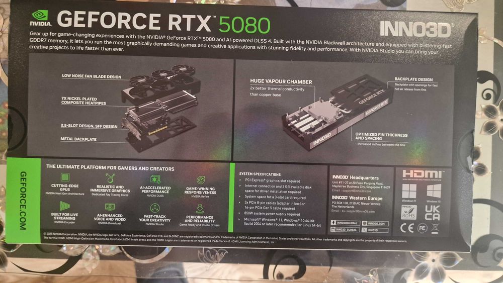 Нова INNO3D GeForce RTX 5080 X3 OC 16GB GDDR7 с гаранция неразопакована