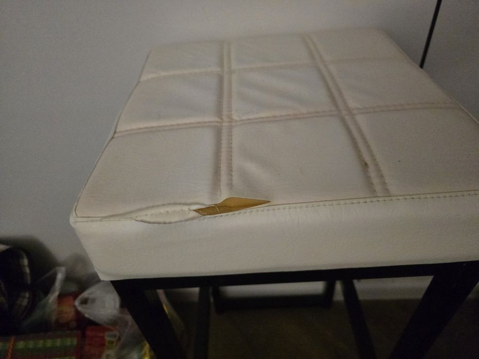 Барный стул в стиле лофт, белый, б/у