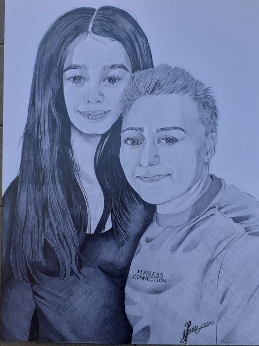 Portrete in  creion sau  acryl