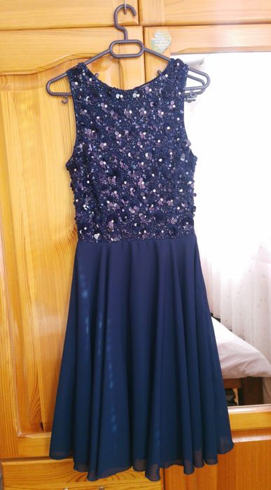 Стилна синя рокля