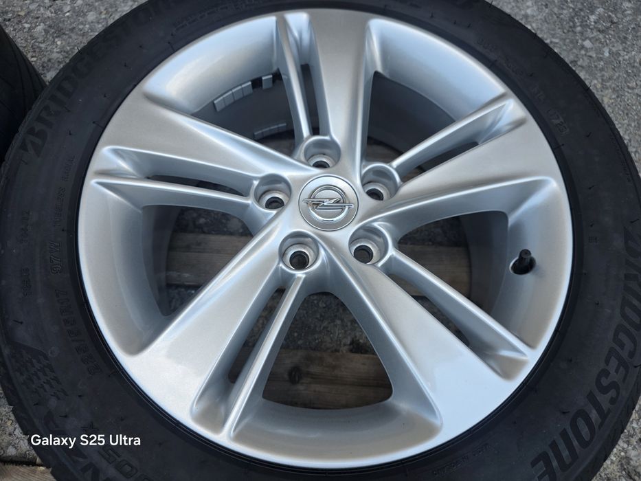 Лети джанти 17ки 5х115 Opel, Chevrolet + летни гуми 225/55/17 Bridgestone