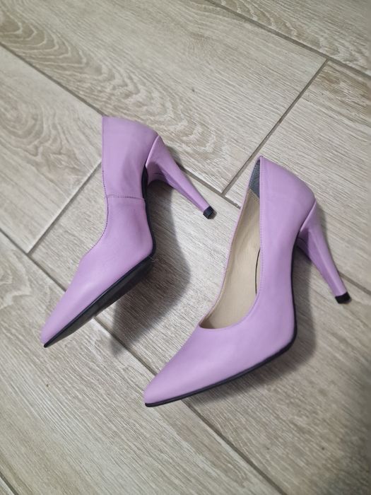 Pantofi din piele violet de dama