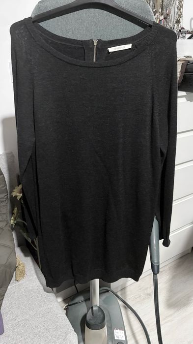 Rochie sau pulover lung 100% merinos extra fin nou negru S/m