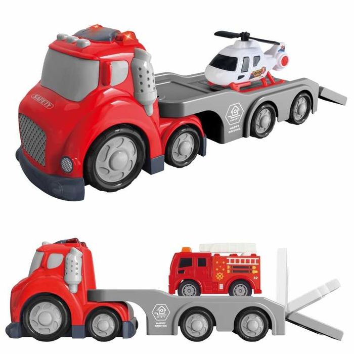 Камион с ремарке пътна помощ, с пожарна и хеликоптер