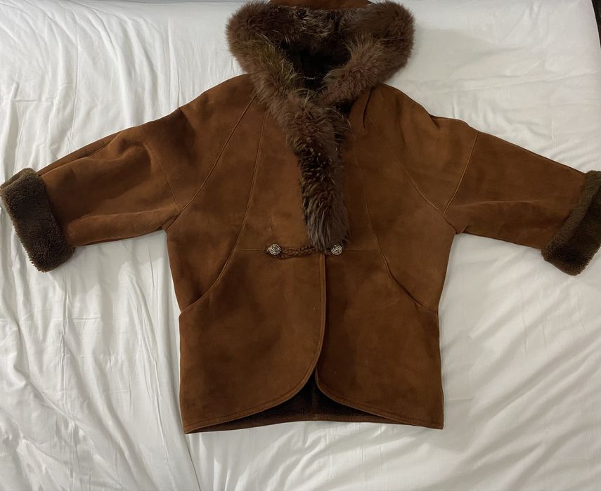 haina de blana si piele 100% naturala