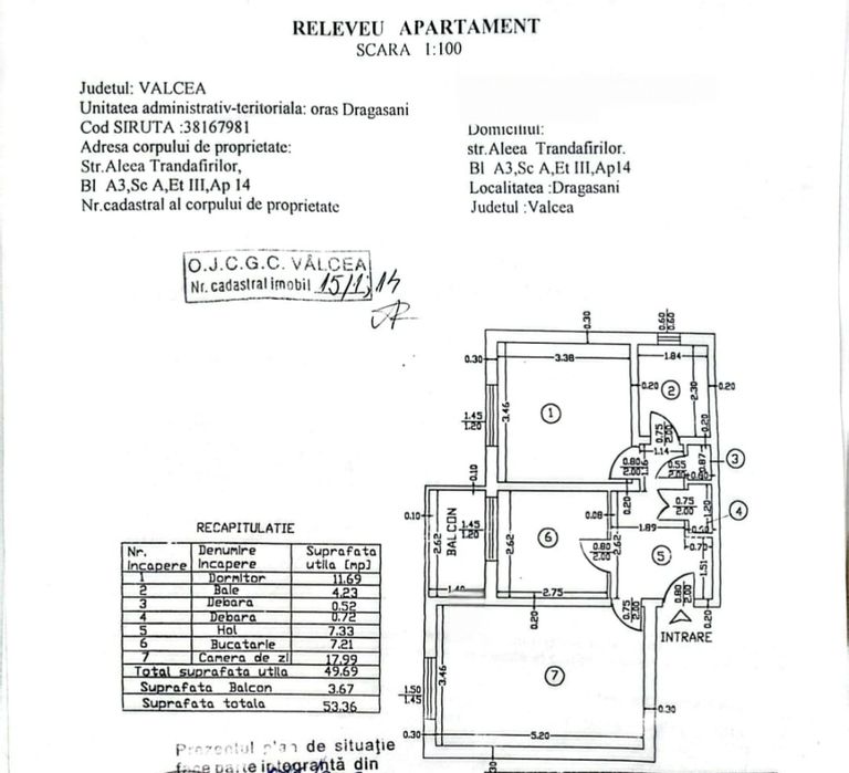 Apartament 2 camere decomandat, mobilat și utilat-Drăgășani, Vâ